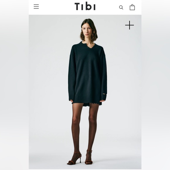 Tibi Sweaters - Tibi Chewed Collar Lambswool Sweater